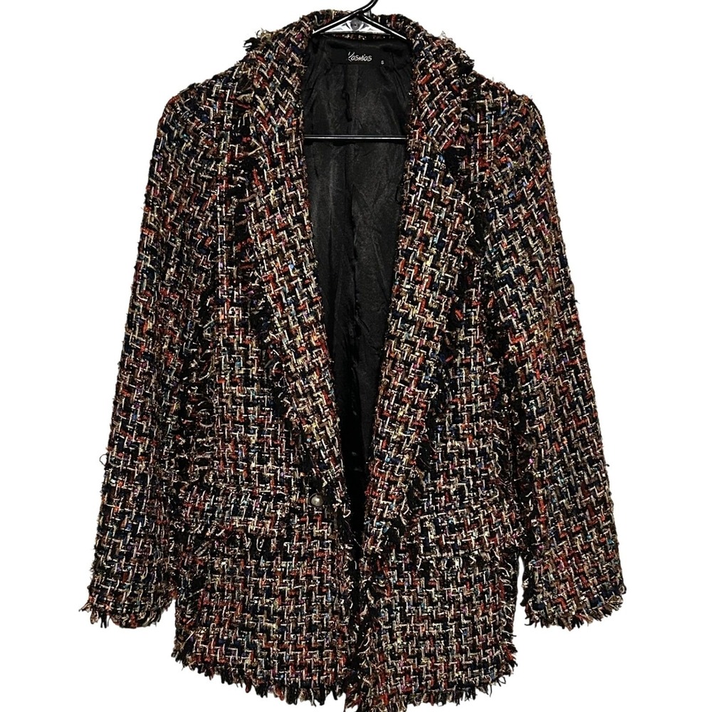 Kosmios Multicolor Fringe Blazer Jacket Women's Size‎ S